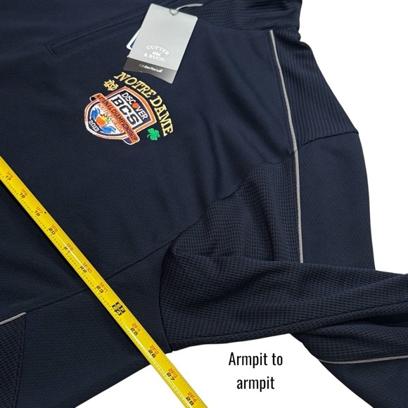 NEW Cutter & Buck Notre Dame 2013 National Championship Navy Quarter Zip XXXL - Picture 9 of 10